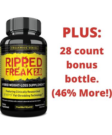PharmaFreak RIPPED FREAK 2.0 (60 Veggie Caps + 28 Caps BONUS 46% more) | Hybrid Thermogenic Supplement 60 Caps + 28 Caps - Buy Online on GoSupps.com
