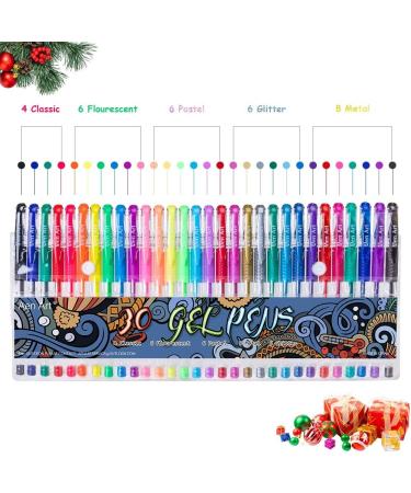 30-Color Gel Pens for Adult Coloring Books - Extra Ink for Drawing, Doodling, Crafts - Bullet Journaling Supplies - Buy Online on GoSupps.com