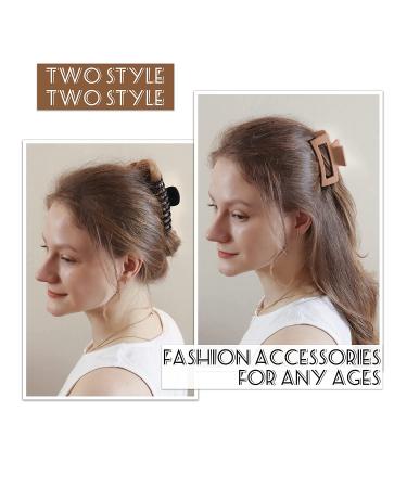 Vsiopy 6pcs 3.5 Inch Claw Clips for Thick & Thin Hair | Girls' & Women's Neutral Hair Accessories | Matte Square Hair Claws - Buy Online on GoSupps.com