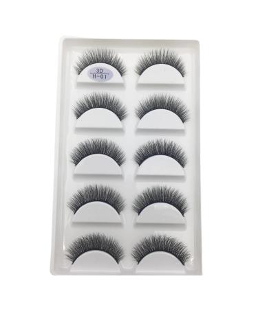 UAMOU 16 Style 10/50 Boxes 3D Mink Lashes Natural Cross False Eyelashes Long Messy Makeup Eye Lashes Faux Cils Maquillaje Cheerfully (Color : 5Pairs H01 Size : 10Boxes 50Pairs)