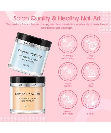 COSCELIA Dip Powder Set - 6 Premium Colors (Yellow Red Silver Gold) - 10g Each - Perfect for Professional Nail Art | Fast International Shipping - Buy Online on GoSupps.com
