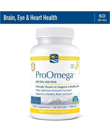 Nordic Naturals ProOmega Lemon 1000 mg - 60 Soft Gels | Omega-3 Fish Oil Supplement - Buy Online on GoSupps.com