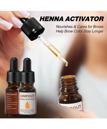 Simpout Henna Eyebrow Tint Kit - Dark Brown | Natural, Instant DIY Brow Coloring at Home and Salon - Buy Online on GoSupps.com