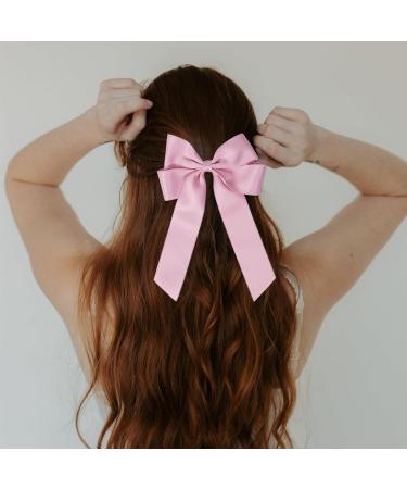 2 Pack Bow Hair Clips Pink Hair Bows for Women Girls Large Bow Clips Hair Barrette Hair Accessories Cherry Pink - Buy Online on GoSupps.com