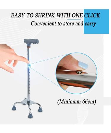 Adjustable Lightweight 4-Legged Base Portable Crutches The Elderly Crutches Non-Slip Lightweight Professional Walking Sticks - Buy Online on GoSupps.com