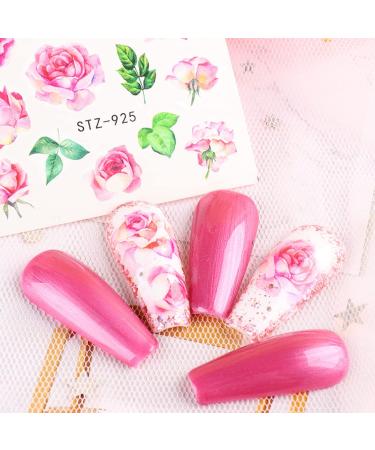 Floral Holographic Nail Art Decals - 24 Sheets Water Transfer Designs for Women Manicure - Butterfly, Leaf, and Flower Nail Stickers for DIY Nail Decorations - Buy Online on GoSupps.com