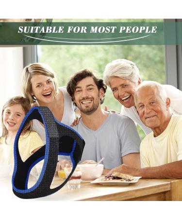 Adjustable Anti-Snoring Chin Strap for Sleep Apnea | Breathable Cpap Chin Strap | Effective Snoring Solution for Men and Women - Blue - Buy Online on GoSupps.com