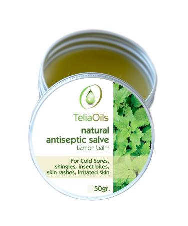 Teliaoils Lemon Balm Salve Fast Acting/Natural Salve. Cold Sores - Shingles - Skin Rashes - Irritated Skin - Itchy Skin. (1.7 Oz / 50 Ml)