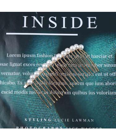 Dervivea French Pearl Hair Comb Pin Bridal Pearl Hair Combs Vintage Pearl Side Comb Hair Piece Weddings Pearl Hair Comb Decorative Hair Accessories for Women and Girls Headdress (A) - Buy Online on GoSupps.com