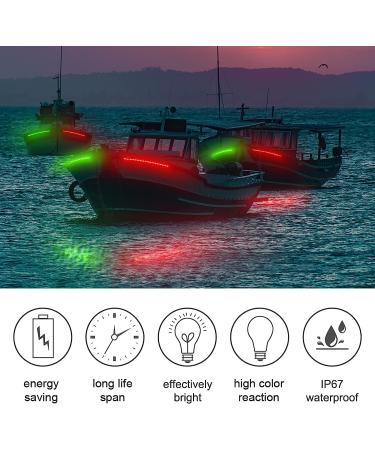 Obcursco 12 Inches LED Boat Navigation Lights (1 Pair) for Marine, Kayak, Fishing Boat - Green and Red Stern Lights, Bow Lights - 3.6W - Buy Online on GoSupps.com