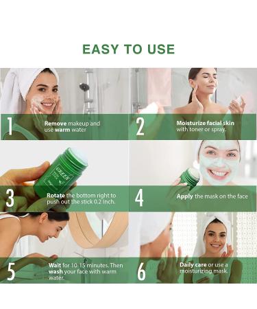 Green Tea Deep Cleanse Mask Stick - 2 Pack | Pore Cleansing, Blackhead Removal, and Skin Brightening | Suitable for All Skin Types - Buy Online on GoSupps.com
