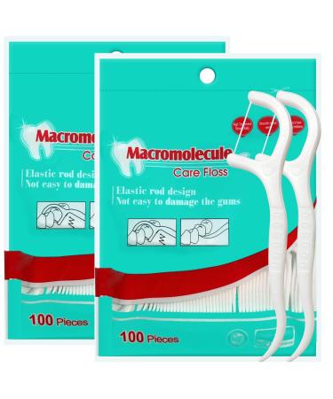 Dental floss sticks 200 pieces of dental floss dental toothpick stick tooth wire dental care interdental flossers with y-shaped design for molars tooth cleaning of the rear interdental spaces