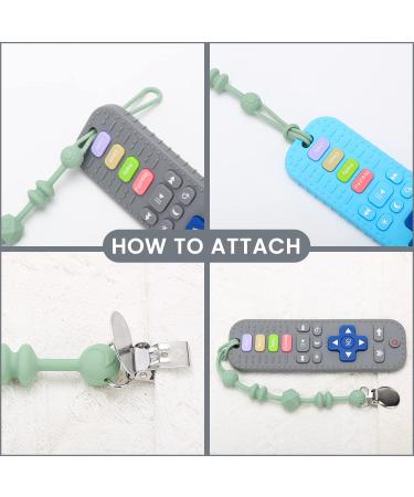 Qinerle Silicone Baby Teether Toy - TV Remote Control Shape for Babies 6-12 Months (Blue & Gray) - Infant Sensory Teething Toy - Buy Online on GoSupps.com