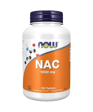 Now Foods NAC (N-Acetyl Cysteine) 1.000mg 5-Day-Depot Food Supplement 120 Vegan Tablets Lab-Tested Soy Free Gluten Free Vegan