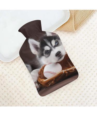 Baseball Husky Hot Water Bottle with Plush Cover - Cozy Hand Warmer for Adults & Kids | 26.5x15.3cm - International Shipping - Buy Online on GoSupps.com