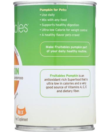 Fruitables Pumpkin Pet Food - 15 Oz | Healthy Dog Treats & Nutrition - Buy Online on GoSupps.com