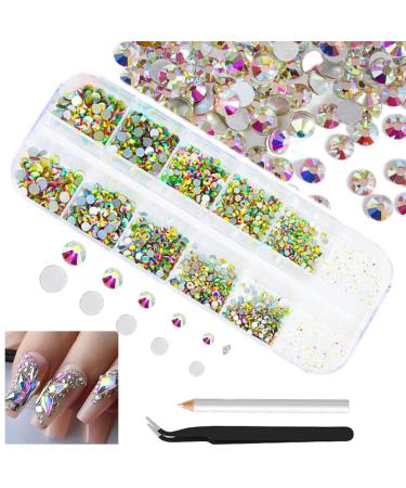 4200Stk from colorful street nail gemstones round flatback stones assorted SS6-SS20 to K9 glass from colorful nail crystals jeweles nail art nail charms for nail eyes face make-up craft diy 1hrz-ab