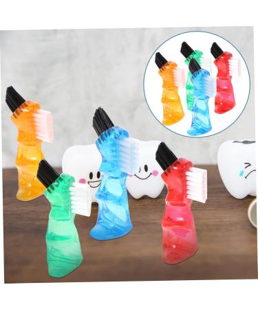 Lurrose Miniature Prosthetic Toothbrush Set - 4 Double-Sided Cleaning Brushes for Dentures | Microburst and Malpinsel Design for Effective Prosthesis Care - Buy Online on GoSupps.com