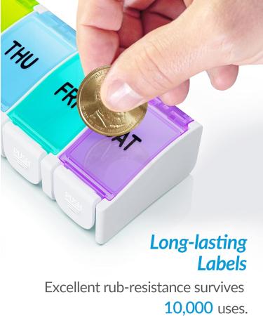 ZIKEE Arthritis-Friendly Weekly Pill Organizer with Spring Loaded Design - 7 Day Portable Pill Box Case - Large Compartment for 9 Fish Oils - BPA-Free Container for Medications and Supplements - Buy Online on GoSupps.com