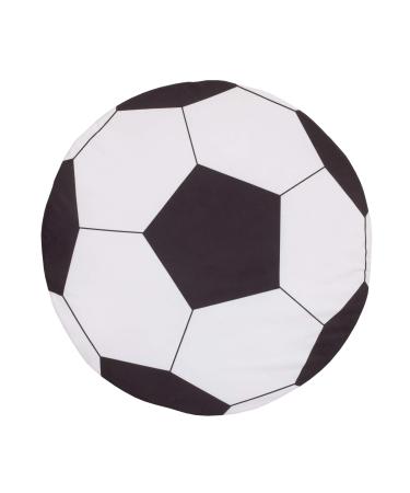 NoJo White & Black Soccer Ball Super Soft Round Tummy Time Playmat  White  Black (7439406)