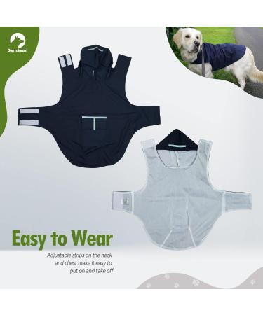 Cellar Dog Rain Coat with Hood & Reflective Strip - 100% Waterproof Breathable Lightweight Jacket for Medium to Large Dogs - 5XL Blue - Buy Online on GoSupps.com