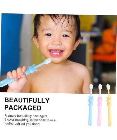 Beaupretty 3pcs Soft Fur Cartoon Toothbrush Set for Kids - Travel-Friendly Manual Oral Care Tools - Buy Online on GoSupps.com