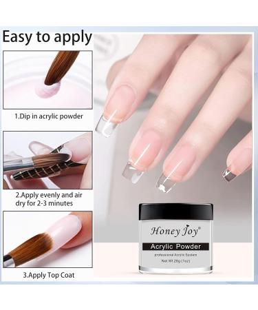 Professional Clear Acrylic Powder for Nail Extension - 28g/box | French Manicure Acrylic Nail System - HJ-NAP016 (Clear) - Buy Online on GoSupps.com