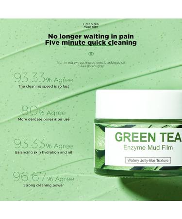 Organic Green Tea Enzyme Face Mud Mask - Deep Cleansing Blackhead Remover & Hydrating Peel-Off Mask for All Skin Types - Buy Online on GoSupps.com
