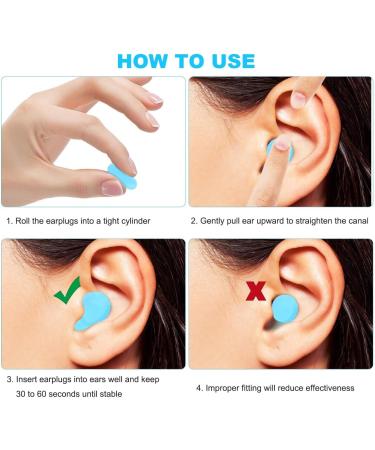 Silicone Earplugs - Soft Reusable Waterproof Noise Suppression for Swimming Sleeping Shooting Airplanes & Concerts - Buy Now in Blue - Buy Online on GoSupps.com