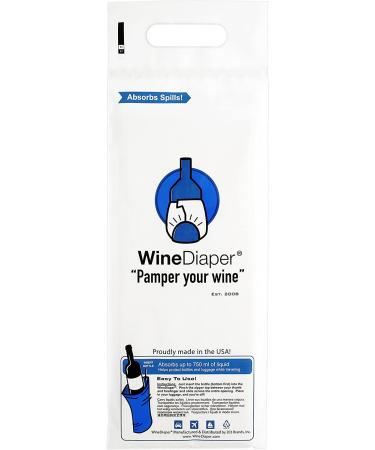 Wine Diaper - Reusable Travel Wine Bottle Bags (3 Pack) | Protective & Absorbent | Made in USA - Buy Online on GoSupps.com