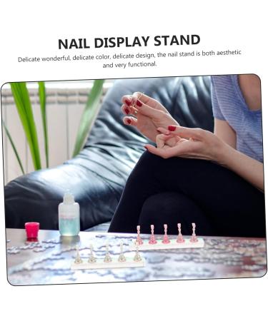 FRCOLOR 2 Sets artificial nails holder DIY nail stand magnetic nail holder display stand artificial false nails nail with base Symphony Acrylic training rack manicure base - Buy Online on GoSupps.com