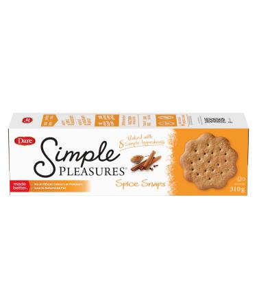 Simple Pleasures Spice Snaps - Cookies with 10 Simple Ingredients including Ginger Cloves & Cinnamon 310g Traditional Cookies Spice Snaps 310g
