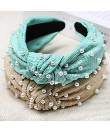 LAKEMON Pearls Inlay Wide Headband for Women & Girls - Beaded Knot Hair Band Accessory - Buy Online on GoSupps.com