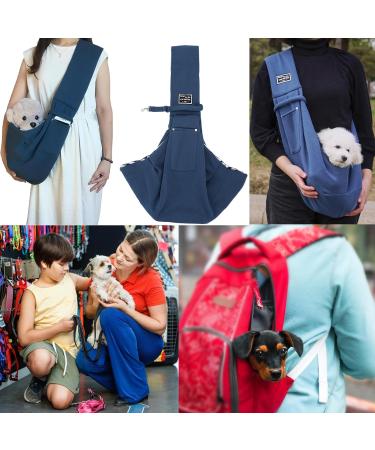 Puppy Sling Dog Sling Dog Carry Bag Puppy Carrier Dog Slings for Small Dogs Cat Sling Pet Sling Adjustable Reversible Pet Sling Carrierfor Small Medium Dogs Hands-free Sling Cat Bag Protect(dark Blue) - Buy Online on GoSupps.com