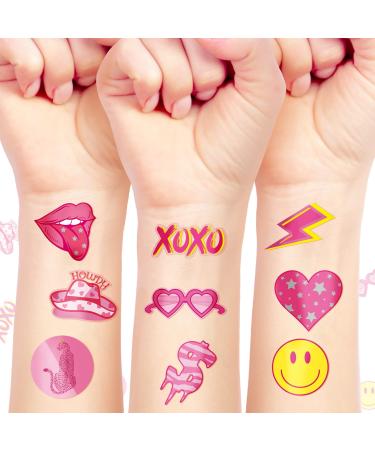 144 Pieces Preppy Theme Temporary Tattoos Pink Preppy Bachelorette Party Tattoos Stickers Assorted Cowgirl Birthday Decorations for Girls  9 Styles