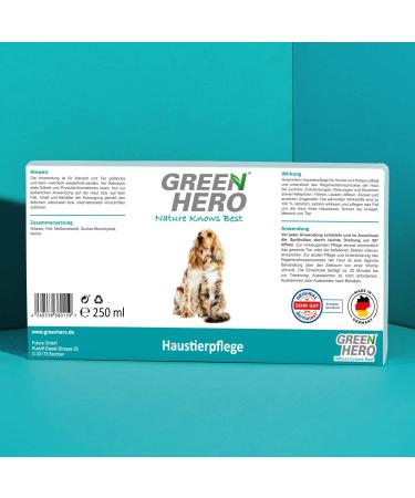 Green Hero Pet Care 250ml - Soothing Itch Relief for Dogs & Cats Skin Maintenance & Regeneration from Grass Mites & Irritation - Buy Online on GoSupps.com