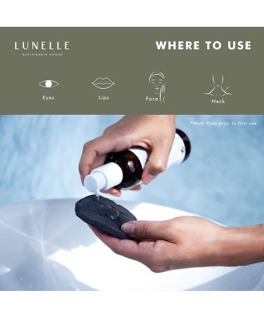 Lunelle Charcoal Bamboo Reusable Makeup Remover Pads 12 Pack with Konjac Sponge - Eco-Friendly Bamboo Face Pads Set - Buy Online on GoSupps.com
