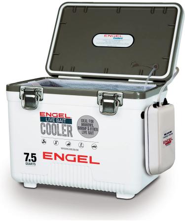 Engel 7.5qt Live Bait Cooler with 2nd Gen 2-Speed Portable Aerator Pump | Fishing Bait Station for Shrimp, Minnows, and Live Bait - Buy Online on GoSupps.com