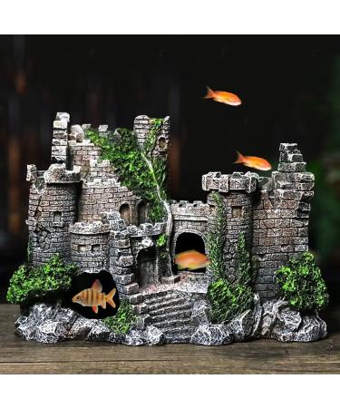 Movoja Aquarium Decoration - Medieval Castle Ornament for Freshwater & Saltwater Aquariums - Ruin Ritterburg Castle Accessory - Buy Online on GoSupps.com