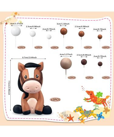 KEEPARTY 27 PCS Horse Cake Toppers Ball Cake Picks Horse Baby Shower Cake Decoration for Horse Theme Party Favors Supplies - Buy Online on GoSupps.com