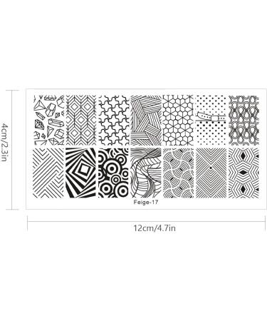 NICENEEDED Striped Geometric Theme Nail Art Stamping Kit wiht 6 PCS Nail Stamping Plates for Women Nail Art Tools Striped Geometric Pattern Nail Image Polish Template for Nail Decoration DIY Print Stytle 2 - Buy Online on GoSupps.com