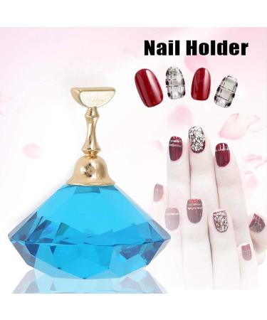 4-Color Nail Art Display Stand - Alloy Holder & Tip Practice Base for Nail Salons (Blue) | International Shipping Available - Buy Online on GoSupps.com