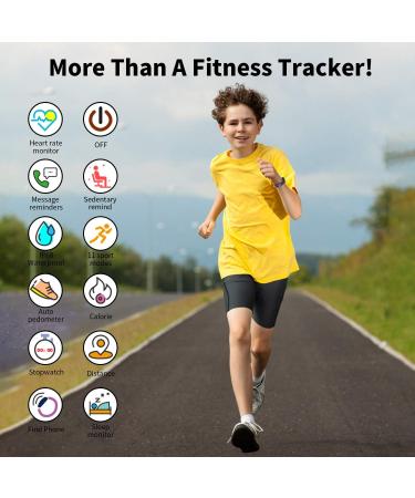 Hofit Kids Fitness Tracker Watch - Pedometer Heart Rate Monitor & Sleep Tracker IP68 Waterproof 2 Bracelets Ideal Gift for Boys & Girls - Black - Buy Online on GoSupps.com
