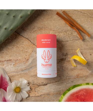 Hume Supernatural Aluminum Free Deodorant for Women & Men - Safe for Sensitive Skin - Probiotic Plant-Based Baking Soda Free Aloe & Cactus Flower Anti Sweat Stain & Odor - Wild Coral 3-Pack Wild Coral - 3 pack - Buy Online on GoSupps.com