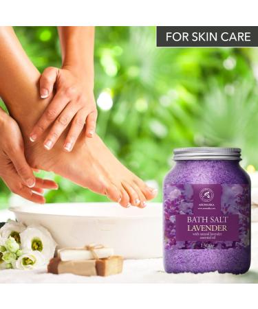 Sel de Bain Lavande 1300g - Sel de Mer avec Huile de Lavande Essentielle 100% Naturel - Bon Sommeil - Soulagement du Stress - Beaut - Bain - Soin du Corps - Aromath rapie Lavande 1.3 kg (Lot de 1) - Buy Online on GoSupps.com