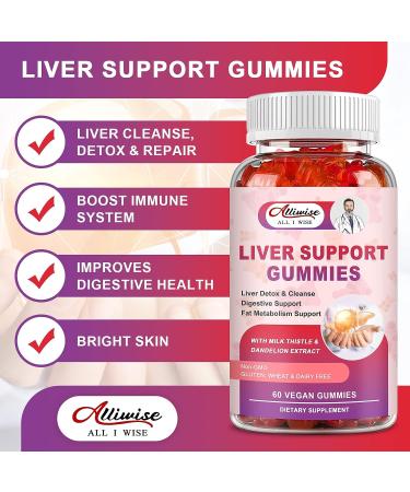 Liver Support Gummies with Milk Thistle & Dandelion Extract - Liver Cleanse Detox Formula - Buy Online on GoSupps.com
