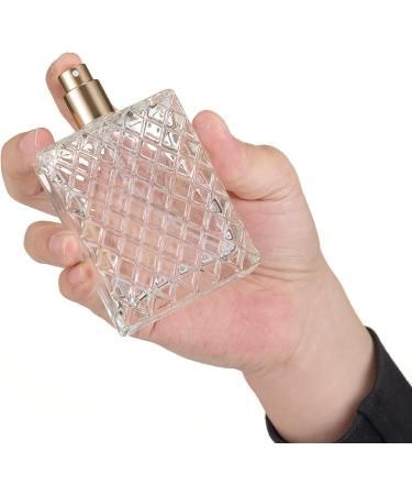 JJKMALL 100ml/3.4Oz Square Grids Carved Glass Fine Mist Atomizer Portable Refillable Empty Perfum Spray Bottle Travel Atomizer Bottle - Buy Online on GoSupps.com