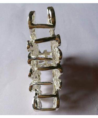 Numblartd Vintage Silver Chic Rhinestone Hair Claw Jaw Clip - Retro Hair Updo Grip for Women - Buy Online on GoSupps.com