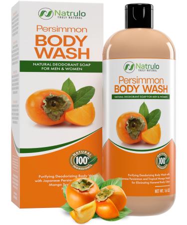 Persimmon Body Wash for Body Odor Control Purifying Deodorizing Soap for Eliminating Nonenal Body Odor Underarms Intimate Inner Thigh Bikini Area Smelly Feet Natural Deodorant Soap