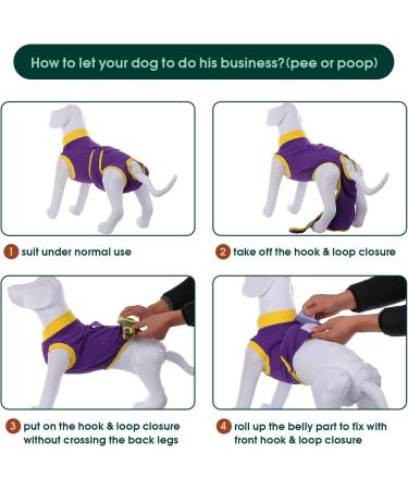 Kuoser Dog Body Suit for Post-Op Recovery - Breathable Leakage Protection & Anti-Licking Design - Purple M (1 Pack) - Buy Online on GoSupps.com